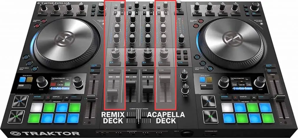 Deck setup for mixing acapellas