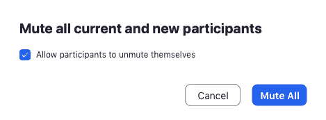 How to mute all in Zoom chats
