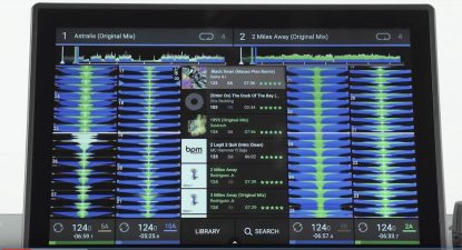 Library display on DJ controller