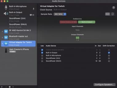 Twitch stream audio input mapping