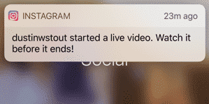 Instagram live notification