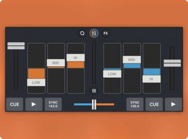 EQ controls on iPhone DJ app